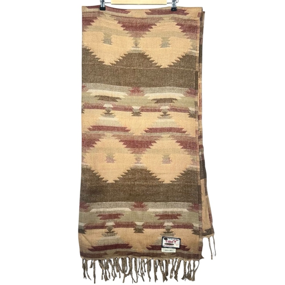 TIBET HANDLOOM SHAWLS 100% Pure Yak Wool Woven Southwest Blanket Shawl Scarf